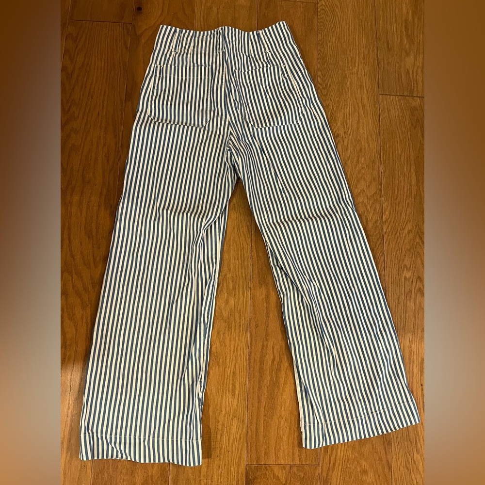 Anthropologie Maeve Collette Blue and White Striped Pants 27T